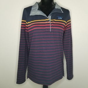 L.L. Bean Soft Cotton Striped Rugby Shirt - Smalll